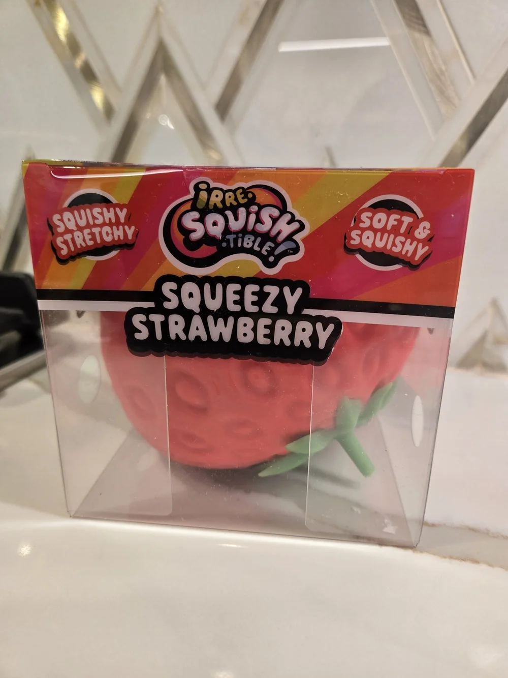 Irre-Squish Squeezy Strawberry Toy - Red Slow-Release Stress Reliever
